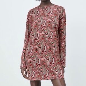 Zara Multicolor Swirl Women's Shift Dress